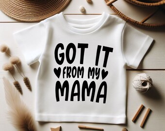 Got It From My Mama Toddler Gifts, Funny Tshirt for Kids, Personalized Baby Shower Tees, Beach Shirt for Boys