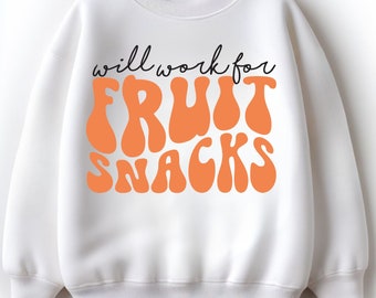 Funktioniert für Obst-Snacks Lustiges Kleinkind-Sweatshirt, lustige und unterhaltsame Geschenkidee für kleine Snack-Enthusiasten