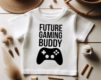 Future Gaming Buddy Family Gift, Funny Baby Tees for Boys, Cute Big Sister Shirt, Birthday Shirt for Kids