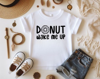 Réveillez-moi avec donut T-shirts bébé, T-shirts mignons pour enfants, Idées de baby shower pour Noël, Cadeaux rigolos pour tout-petits