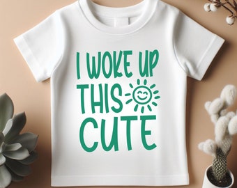 I Woke Up This Cute Baby Gifts, Kids Tee Shirt with Humorous Designs, Christmas Baby Shower Tees, Flower Shirt for Girls