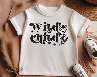 Wild Child Funny Shirt Gifts for Kids, Cute Baby Tees for Boys, Daughter Gift Ideas, Beach Shirt for Babies