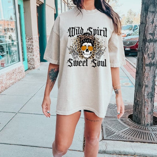 Wild Spirit Sweet Soul Shirt, Skull Soul Shirt, Wild Soul Checkered Tshirt, Leopard Western Shirt, Soul Tshirt, SAS884