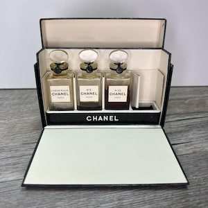 Vintage Chanel Perfume Sampler 3 Bottles- Paris No 2, No 5, Cuir De Russie 2707 - 1920's