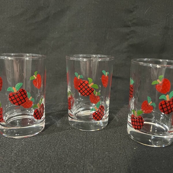Anchor Hocking Red Juice Glasses Etsy