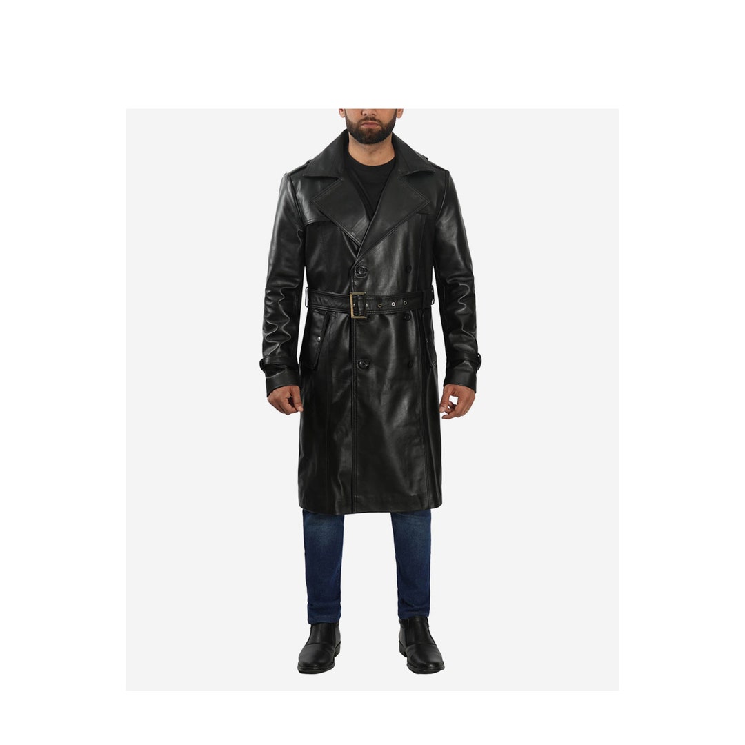 Mens Black Trench Coat Trench Coat Black Trench Coat Etsy