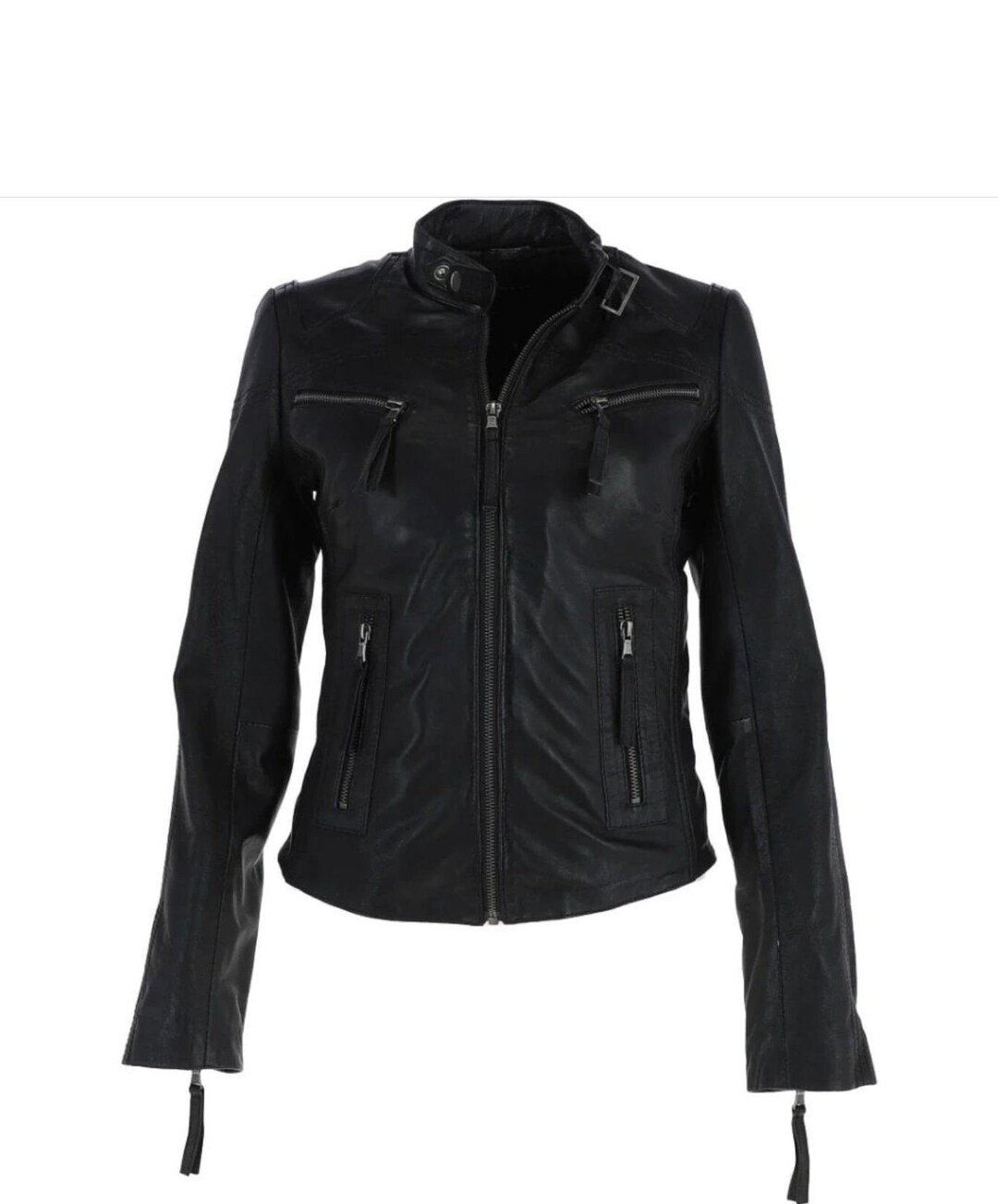 Women's Black Leather Jacket Racer Jacket Leather - Etsy