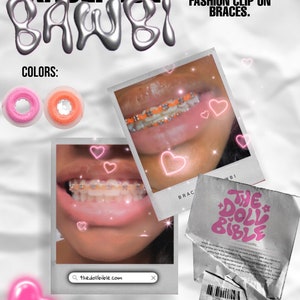 Fake aesthetic braces, fashion braces, teeth gem, fake braces image 1