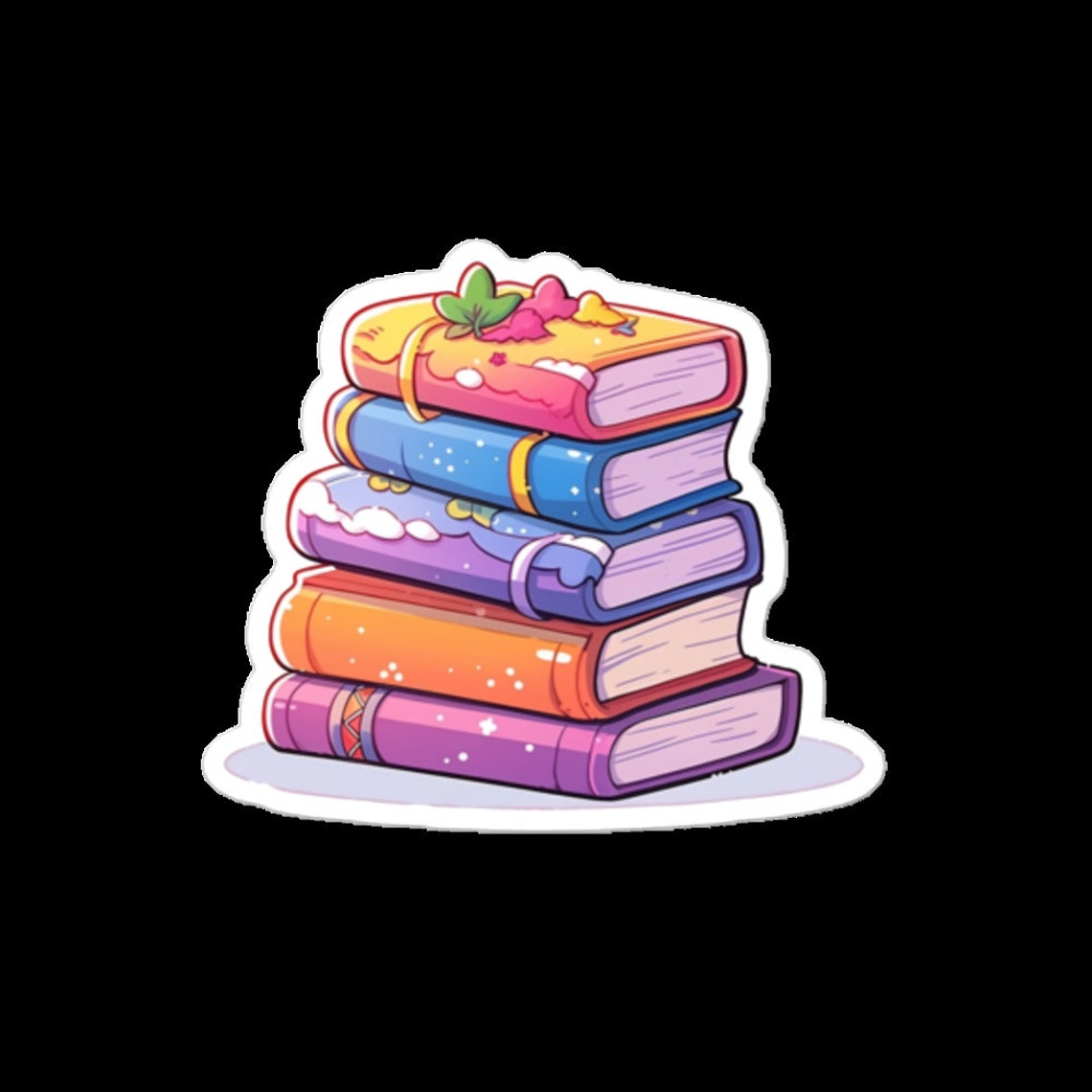 Magical Book Stack Sticker - Etsy
