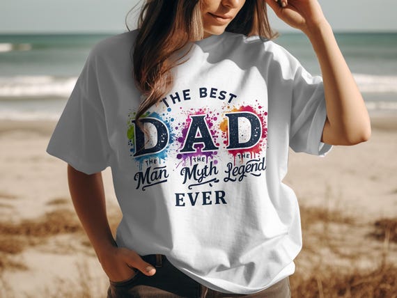Best Dad T-Shirt, Father's Day Gift, Man Myth Legend, Digital PNG, Gift For Him, Daddy Tee, Watercolor Dad Shirt