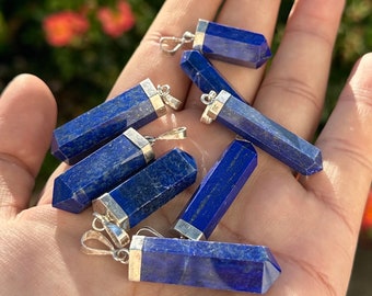 Pandents of Lapis Lazuli with natural silver 925 hooks natural pandents  from Afghanistan