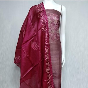 Tussar churidar cheap materials
