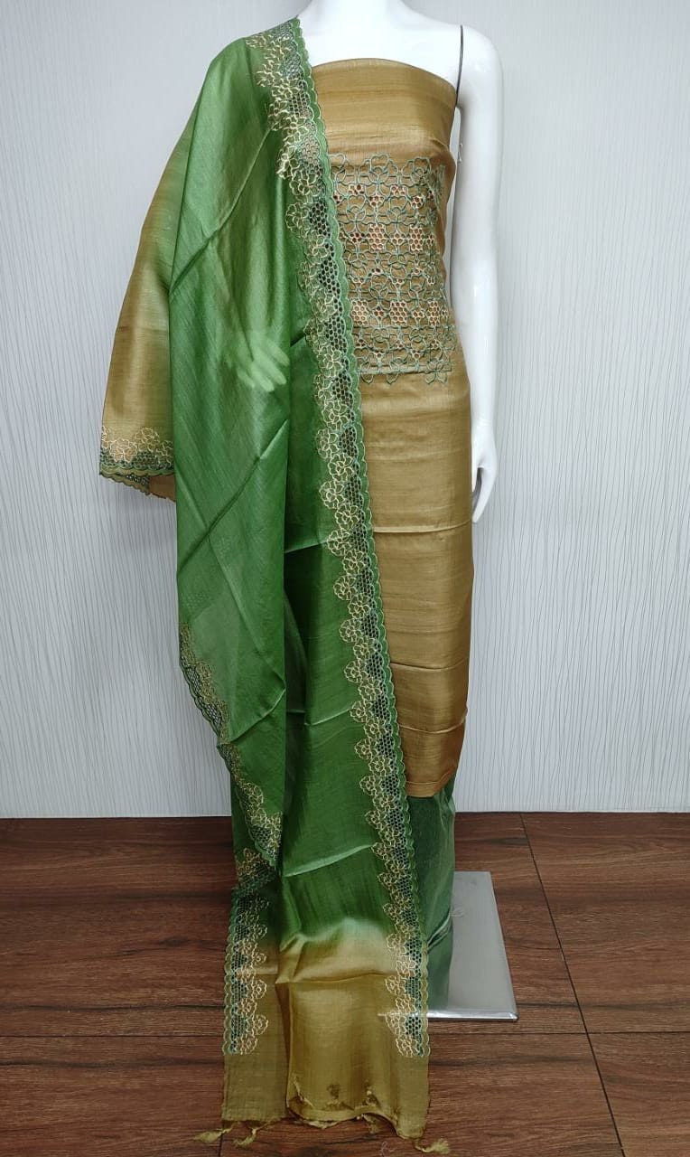 Unstitched Silk Mark Certified Tussar Silk Dress Materials Etsy