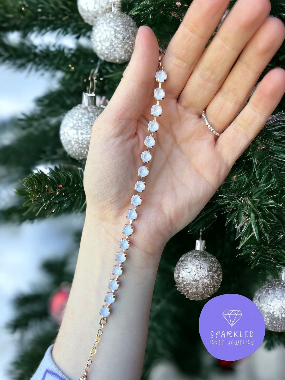 Electric White Ignite 6mm Crystal Bracelet. Genuine Austrian Crystal