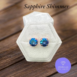 Sapphire Shimmer (Retired) Crystal Earrings. Genuine Austrian Crystal Earrings. Womens Earrings. Gifts for her. Blue.