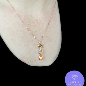 Pumpkin Spice 8mm, 3 Stone Drop Crystal Necklace. Genuine Austrian Crystal Necklace. Women’s jewelry. Autumn jewelry. Fall Jewelry. Gifts.