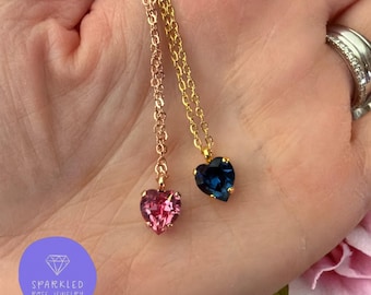 8mm Limited HEART Crystal Pendant Necklace. Genuine Austrian Crystal Necklace. Women’s jewelry. Olivia’s Heartaversary. Heart Warrior.
