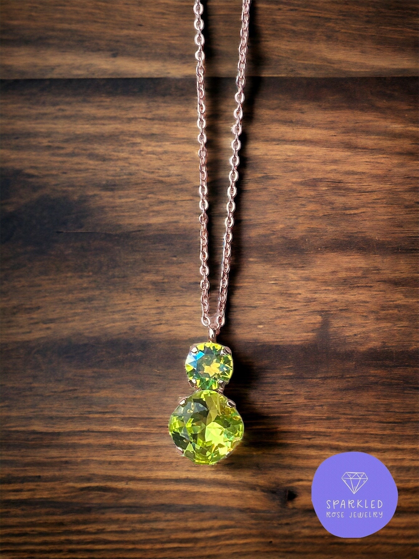 Swarovski グリーンクリスタル ネックレス イヤリングセット【未使用】 Swarovski citrus green - Etsy 日本
