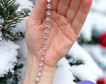 Rosaline (very light pink & retired) 6mm Bracelet. Genuine Austrian Crystal Bracelet. Women’s jewelry. Gifts for her. Ballerina Pink