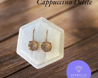 Cappuccino Delite (Retired) Crystal Earrings. Genuine Austrian Crystal Earrings. Womens Earrings. Gifts for her.