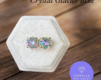 Crystal Glacier Blue Crystal Earrings. Genuine Austrian Crystal Earrings. Womens Earrings. Gifts for her. Studs/Drops.