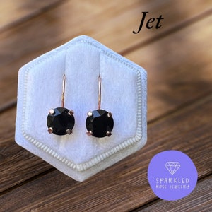 Jet schwarze Kristall Ohrringe. Echte Österreichische Kristall Ohrringe. Damen Ohrringe. Geschenke für sie. Ohrstecker.