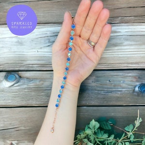 Sapphire Shimmer 6mm Crystal Bracelet. Genuine Austrian Crystal Bracelet. Women’s jewelry. September birthstone. Gifts for her. Blue.