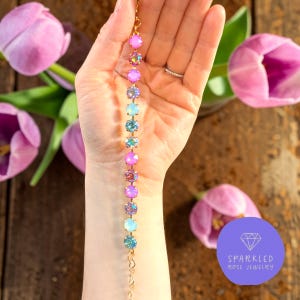 Mermaid Glow 8mm Crystal Bracelet. Genuine Austrian Crystal Bracelet. Women’s jewelry. Gifts for her. *petite shown*