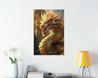 Golden Child - Gold Dragon, Premium Matte Vertical Poster