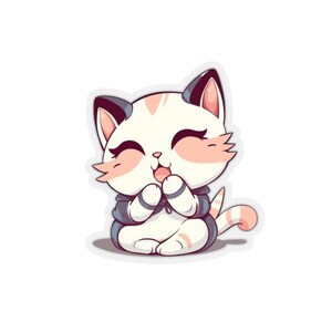 Chibi Cat Sticker [Print] Brown and Orange Cat | Cute Animal Sticker | Kawaii Kitten Sticker | Chibi Stickers | Funny Cat Sticker