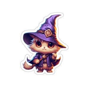 Cute Wizard Cat Sticker [Print] Witchy Stickers | Cat Stickers | Magic Cat | Laptop Sticker | Kawaii Cat Sticker | Water Bottle Sticker