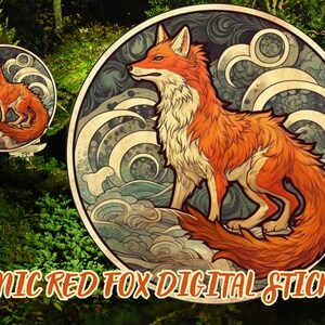 Iconic Red Fox Digital Sticker