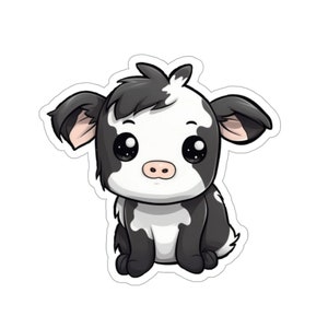 Cute Baby Cow Sticker [Print] | Laptop Stickers | Water Bottle Stickers | Chibi Cow | Cute Cow Stickers | Baby Cow | Planner Stickers