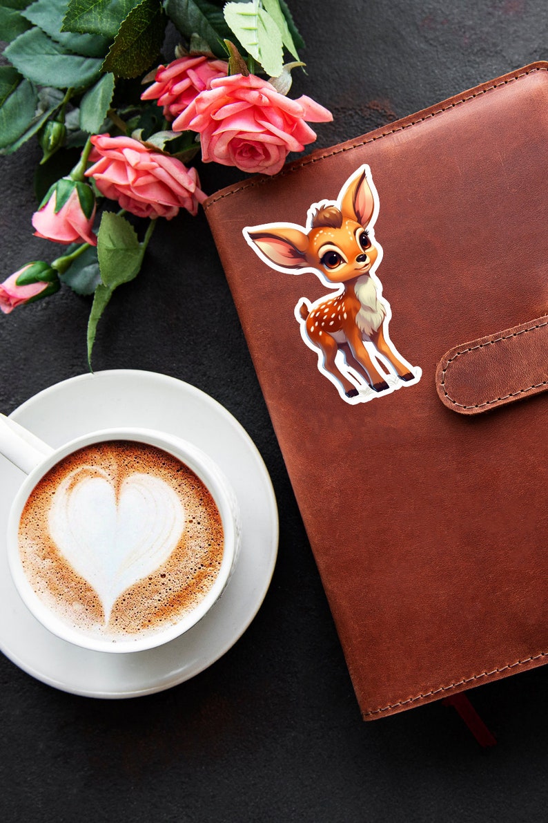 Young Deer Sticker Print | Kawaii Animal Stickers | Deer Sticker | Fawn ...