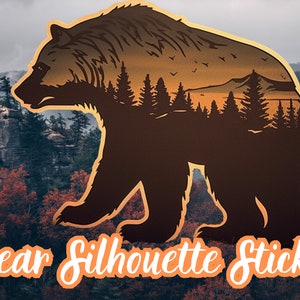 Bear Silhouette Sticker