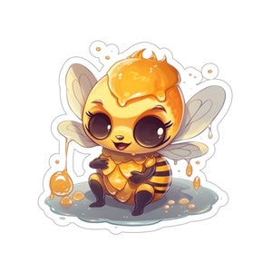 Kawaii Honey Bee Sticker [Print] | Bumble Bee | Insect Sticker | Cute Stickers | Bee Vinyl Sticker | Honey Bee | Water Bottle Sticker