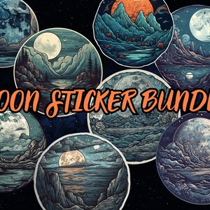Moon Digital Sticker Bundle