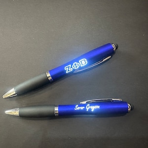 Zeta Phi Beta Custom Writing Pen with Light. Perfect Gift item! (Bulk Pricing is Available)