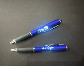Zeta Phi Beta-schrijfpen op maat met licht. Perfect cadeau-item! (Bulkprijzen zijn beschikbaar)