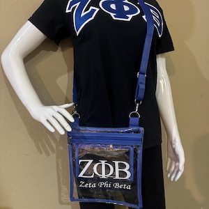 Zeta Phi Beta Crossbody Clear bag. Perfect for events that require Clear bags.