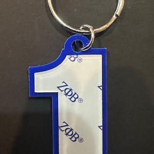 Zeta Phi Beta Custom Number Keychain. Sale price ends Sunday!