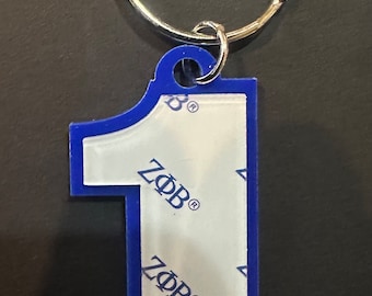 Zeta Phi Beta-sleutelhanger met aangepast nummer. De uitverkoopprijs eindigt zondag!