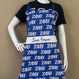 Zeta Phi Beta Apron with 2 Front Pockets & Water Repellent - Custom Embroidery Option. Sale Price ends Sunday!