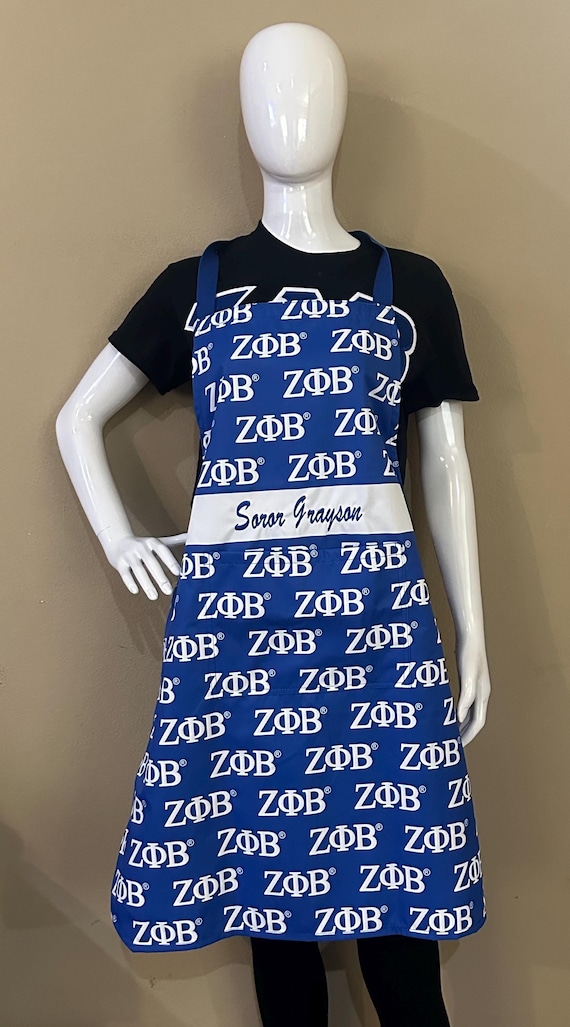 Zeta Phi Beta Apron with 2 Front Pockets & Water Repellent - Custom Embroidery Option. Sale Price ends Sunday!