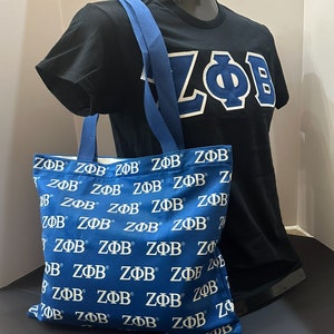 Zeta Phi Beta Fashion Tote Bag with inside pocket & Snap Closure. Sale Price ends Sunday!