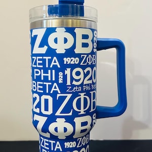 Zeta Phi Beta 40 Oz Stainless Steel Tumbler with Straw. Sale Price ends Sunday. #Hotseller