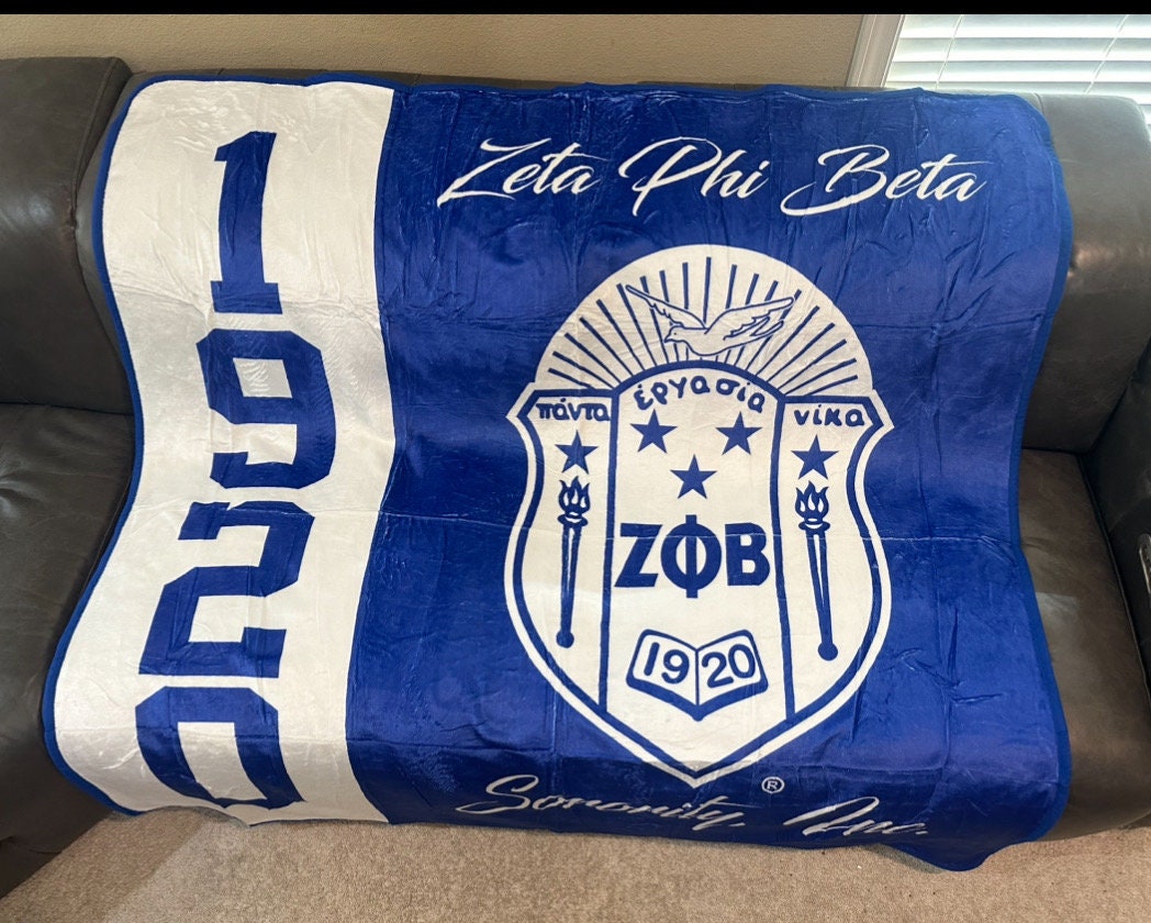 Zeta Phi Beta Fleece Throw Blanket. Perfect Gift item! Sale Price ends Sunday!