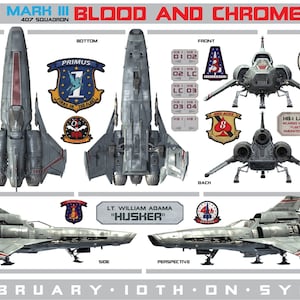 Battlestar Galactica Blood and Chrome MKIII Colonial Viper 3D Resin Printed Model Kit
