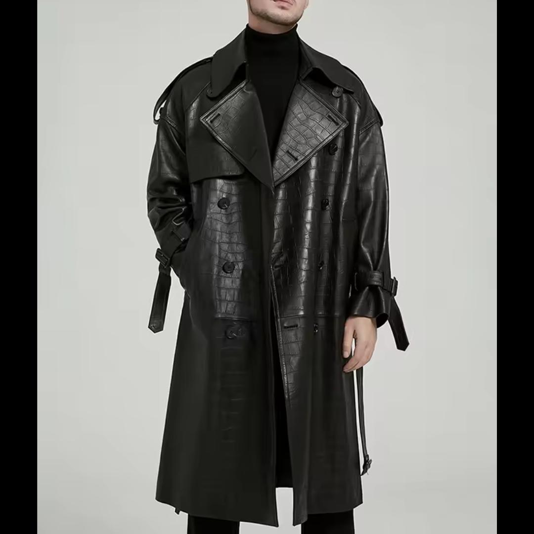 Crocodile Leather Trench Coat - Etsy