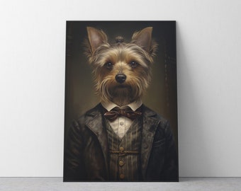 ルネサンス時代の犬の肖像画版画：愉快な貴族の動物芸術（デジタル 